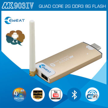 MK903IV RK3188 Quad Core TV Stick Smart Android 4.4.2 TV dongle 2GB RAM,8GB,Built-in Bluetooth WIFI android tv dongle