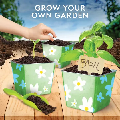 National Geographic Kids Herb Growing Kit: DIY Garden Set with Paint and Stickers