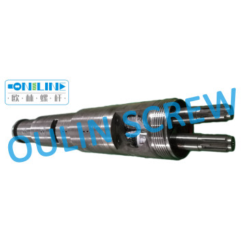 SJSZ 65/132 Bimetallic Twin Conical Screw Barrel untuk paip PVC (PVC+40% CACO3)