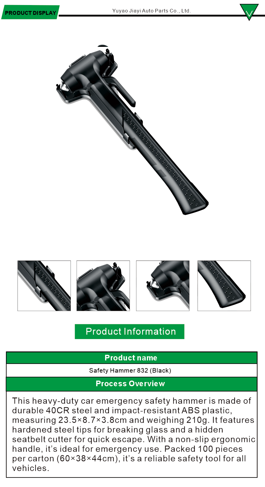 Vehicle Safety Escape Hammer