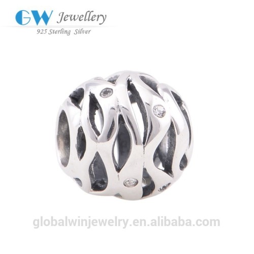 European Fashion Sterling Silver Hollow Beads