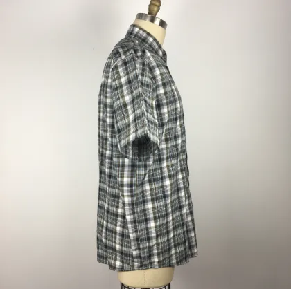 OEM plaid men Office leisure green shirt