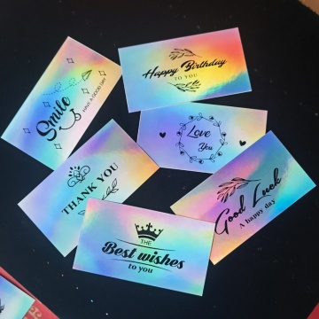 Custom Logo Print Thank You Cards - Colorful Laser Paper Flowers for Birthdays and Gifts