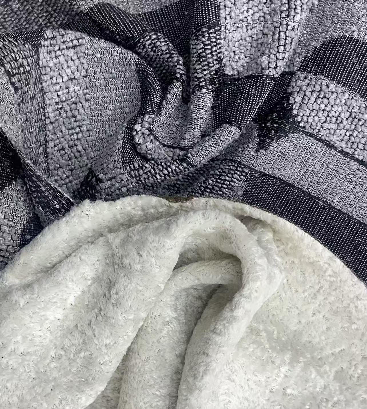 Geometric Patchwork Chenille Fabric Velvet Upholstery Fabric