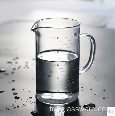 Tasse à mesurer en verre de qualité alimentaire à haute teneur en borosilicate (500 ml)