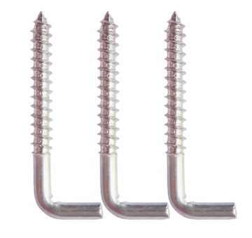 L-Shaped Zinc Plated Wood Screw Hook Eye