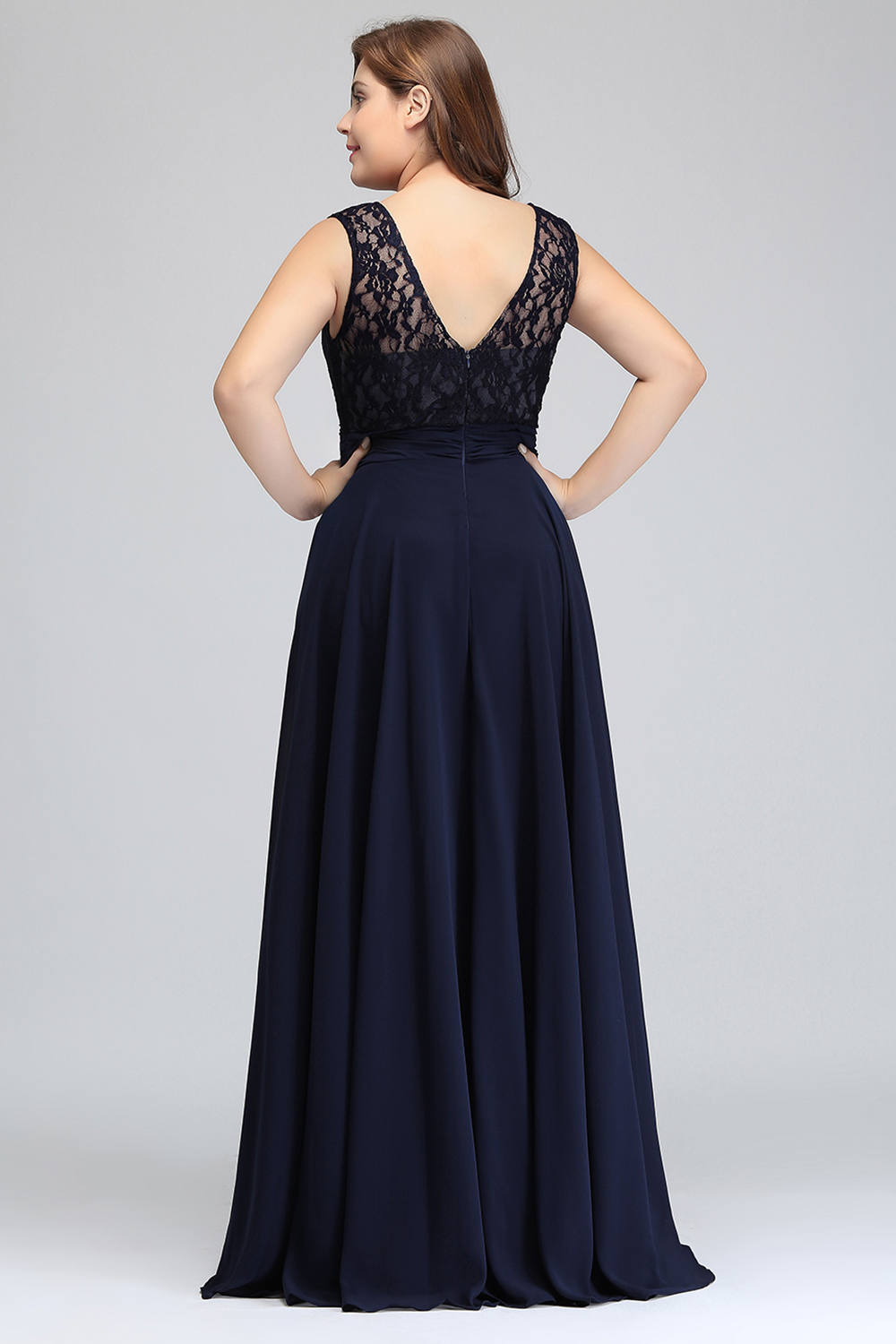 2 styles Royal Blue Mother Of The Bride Dresses Plus size A-line Chiffon Lace Long Elegant Groom Mother Dresses Wedding