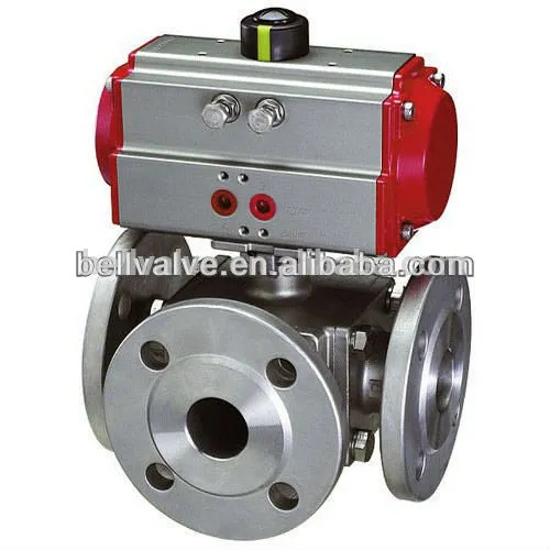 High quality BELL 3 ways pneumatic ball valves