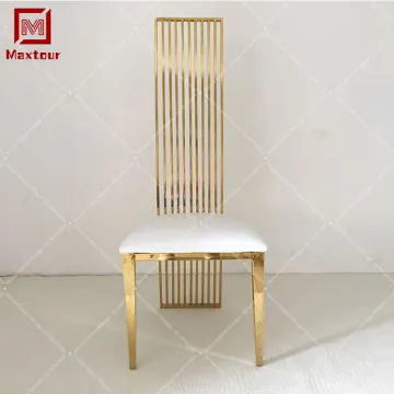 Gold Stainless Steel VIP High Back Dining Chairs for Wedding and Event Furniture
