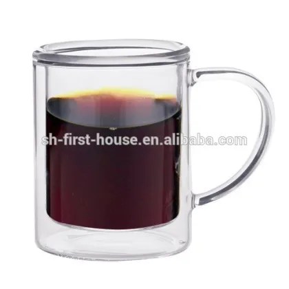 Double wall glass cup