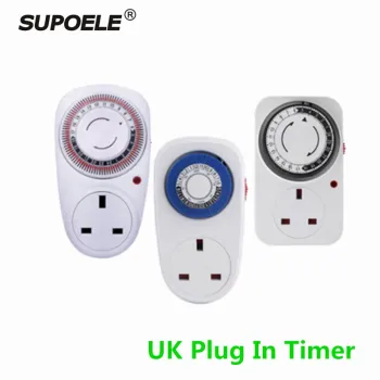 UK Type 220V-240V 24 Hour Programmable Mechanical Timer Socket