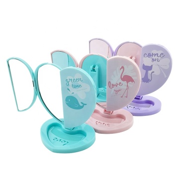 HiMirror Mini: Portable Triple Heart-Shaped Fashion Makeup Mirror