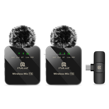 Canlı yayın oyunları ve video için Puluz 2.4G kablosuz lavalier mikrofon