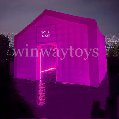 Inflatable LED Party Tent: White Commercial Outdoor Event Tent with LED Lights