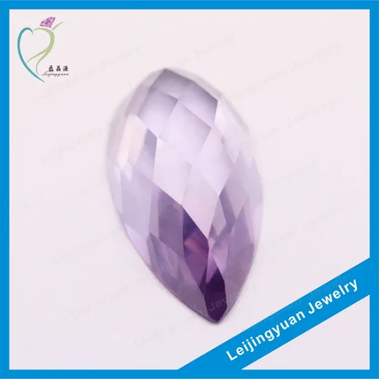 Light Amethyst Pear Shape Faceted CZ Stone