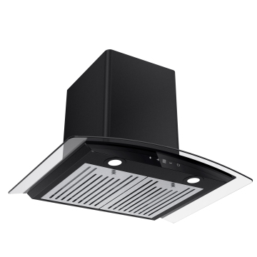 Cooker Hood Kitchen Appliance Factory Price with Copper Motor Black Chimney Wall Mounted Electrical Appliances Range Hood