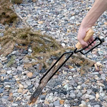 Direct Selling Fire Tongs wooden stones use bbq grill clamps