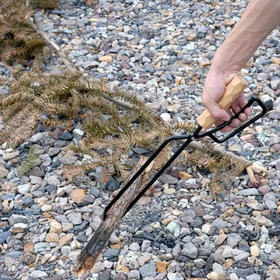 Direct Selling Fire Tongs wooden stones use bbq grill clamps