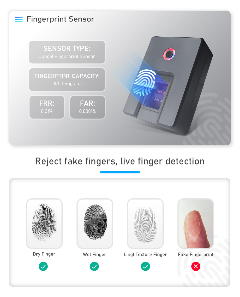 Small Attendance Fingerprint Scanning Device