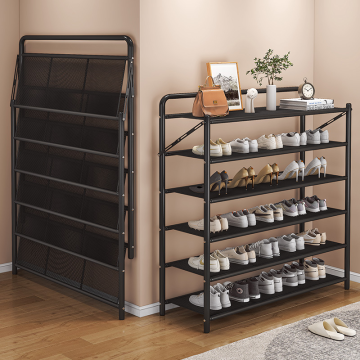 Folding Metal Multi-layer Shoe Rack with Non-woven Fabric Cover
