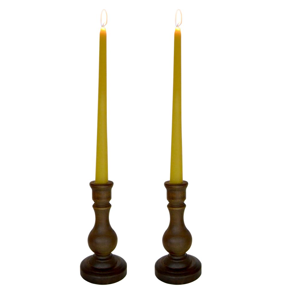 Rustic Vintage Wooden Taper Candle Holders