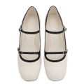 Elegant Women's Leather Mary Jane Low Heel Shoes