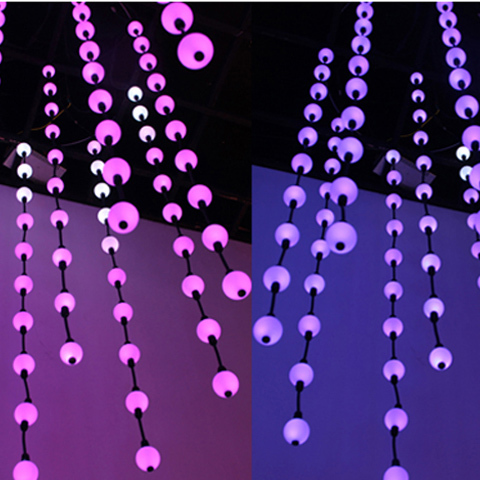 Custom pixel Ball RGB Hanging Curtain led 3D Spheres