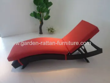 Outdoor Pe Rattan Lounge Patio Beach Chair 