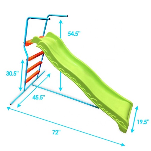 6-फुट wavy पिछवाड़े के खेल का मैदान इनडोर आउटडोर बच्चों स्लाइड