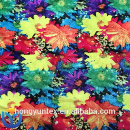 93 polyester 7 spandex printed spandex super-soft velvet for blanket