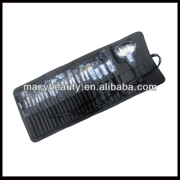 Professional 24pcs synthetic makeup brush set rollup case