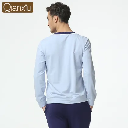 Qianxiu New Arrival Wholesale V-neck Cardigan Men Nighty