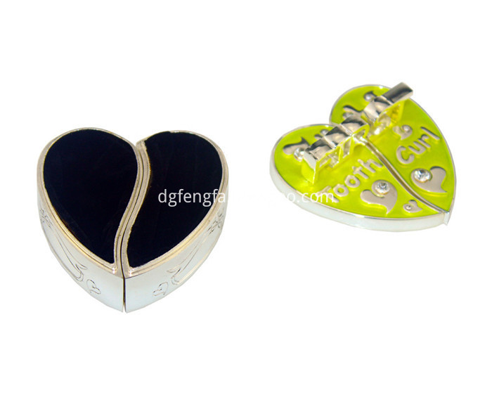 Baby heart shape Epoxy with silver first tooth box and curl box set