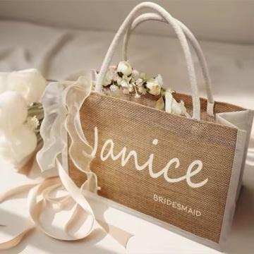 Burlap Bridesmaid Bag Party Wedding Nikmat untuknya