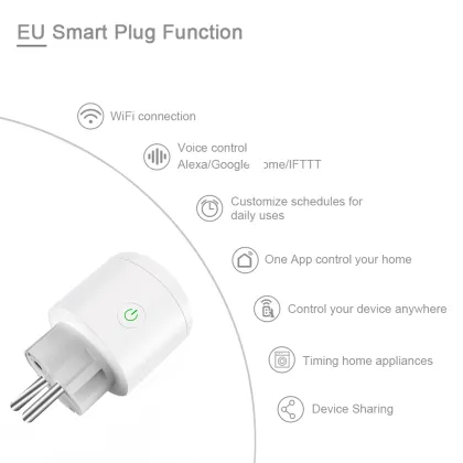 The Smart Lift Phone APP Wifi Socket EU Apple Homekit Smart Wifi Plug EU Super Easy to Control Remotely Alexa Smart Plugs
