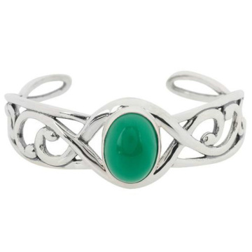 Nóng bán cổ điển bạc bangle với bảo vệ môi trường đá