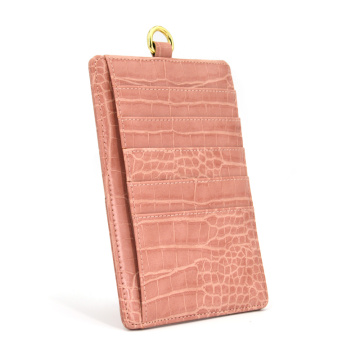 Multifunktionskartensteckplätze Slim Crocodile Leather Card Holder