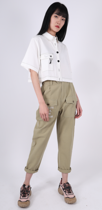 HIGH WAIST TROUSERS WITH PLEATS