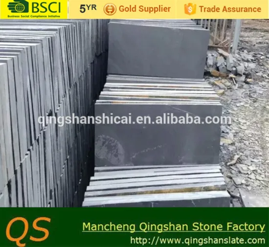 China black square flooring slate tiles