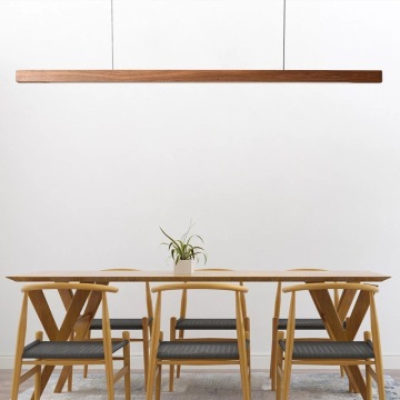 Wooden LED Linear Pendant Light for Bedroom and Restaurant