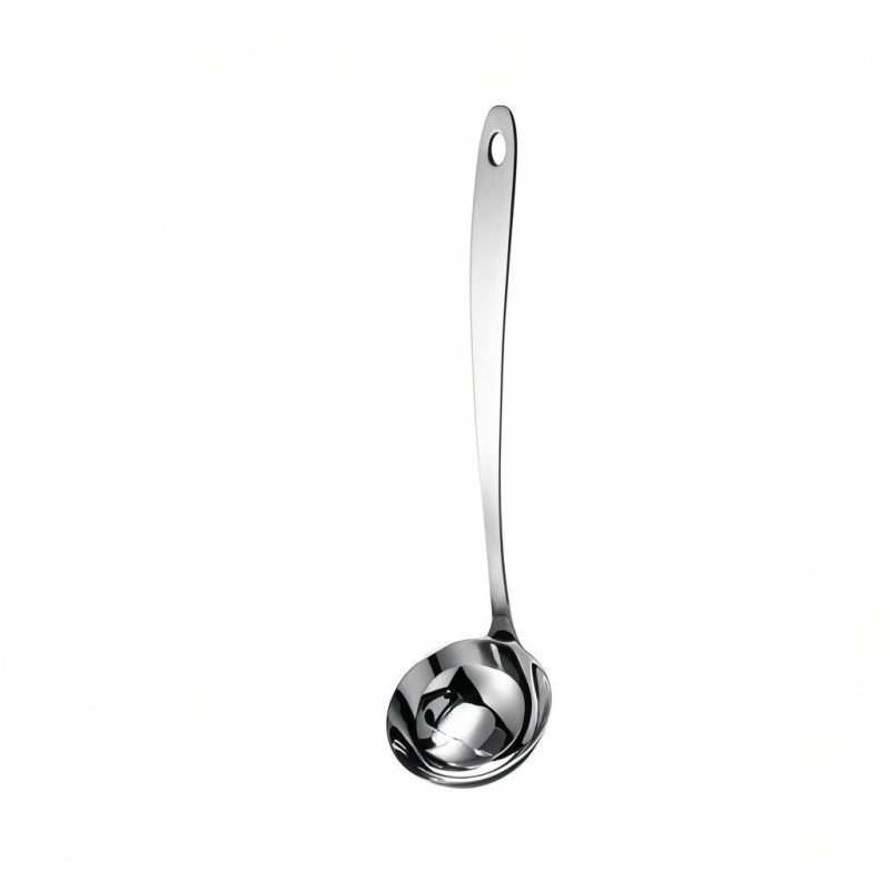 Large stainless steel soup spoon