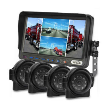 Forklift Quad Monitor Camera System with Aluminum Shell and Waterproof IR Side CCD Camera