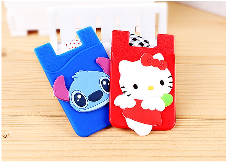 3D Embossed Silicone Phone Card Holder Cute Wallet