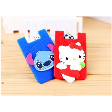 3D Embossed Silicone Phone Card Holder Cute Wallet