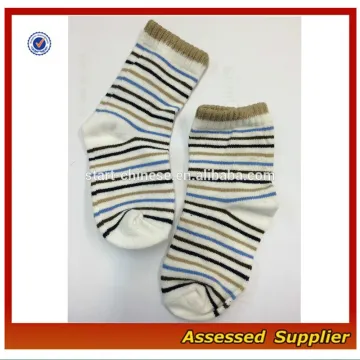 Custom Jacquard Stripe Young Boy Socks/Wholesale Organic Cotton Children Socks MLL429