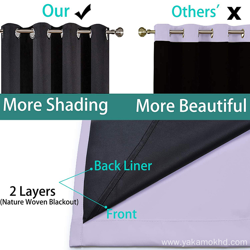 Lilac 100% Blackout Curtains 63 Inch Long