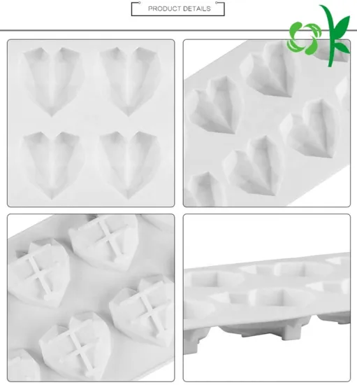 Diamond Heart Shape Chocolate Cookie DIY Silicone Mold