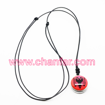 Fashion design pendant necklace with glass snap buttons jewelry