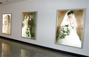 Hanging Slim Double Sided Led Light Box , Advertising Aluminium Snap Frame Lighting Box