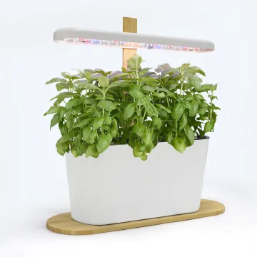 Indoor Smart Herb Garden Kit with LED Grow Light and Bamboo Stand
